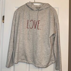 Rae Dunn Gray Sweater with Red 'Love' Print